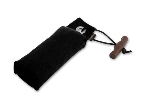 black canvas pocket dog dummy