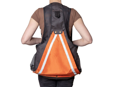 rear of charcoal waxed gundog dummy vest