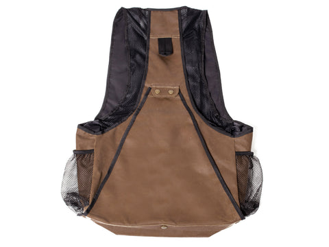 rear of brown gundog dummy vest