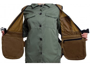 Firedog waxed hunter air vest inside view tan colour