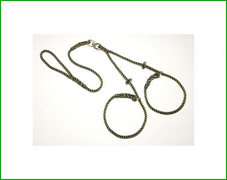 green rope lead for multiple dogs and people