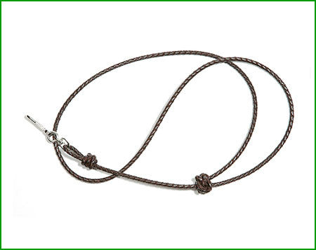brown braided leather gundog lanyard