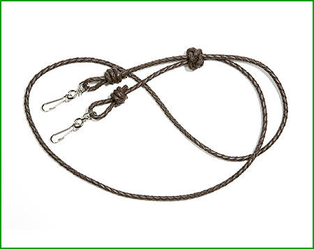 brown braided leather gundog lanyard