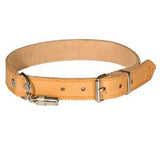 caramel leather dog collar